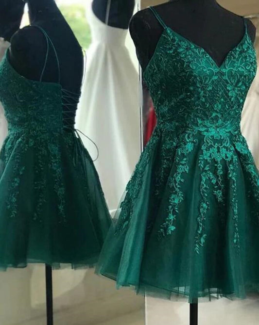 Women Lace Prom Dresses Short Cocktail Gowns Girls Appliques Homecoming Dresses Short Graduation Dress YHD269