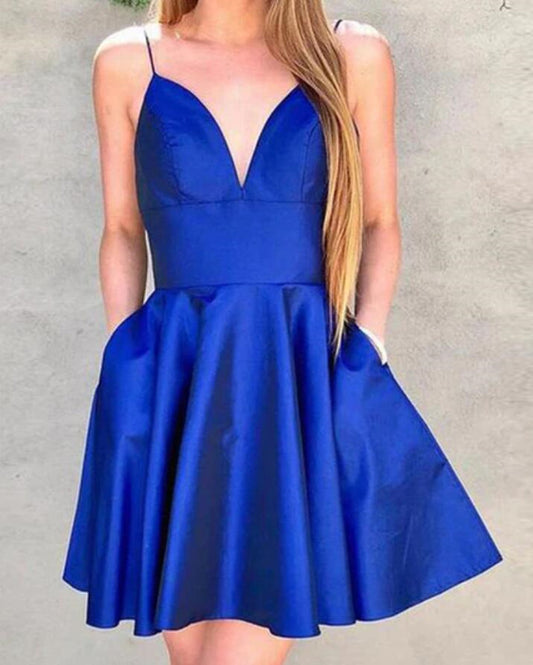 Women V-Neck Prom Dresses Short Cocktail Gowns Girls Homecoming Dresses Short Graduation Dress YHD161