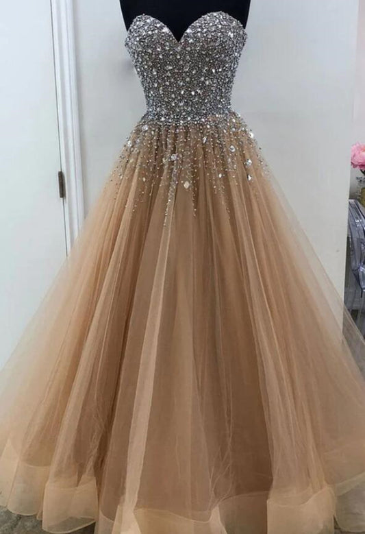 Women Beads Prom Dresses Long Sweetheart Evening Gowns Formal Party Dress YPD322