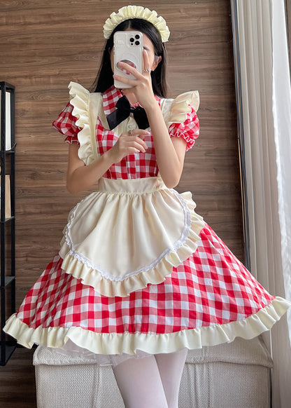 Anime Maid Cosplay Costume Dress for School Girls Halloween Maid Outfits Cute Lolita Dress YCC078