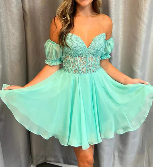 Women Lace Prom Dresses Short Cocktail Gowns Girls Sweetheart Homecoming Dresses Short Graduation Dress YHD233