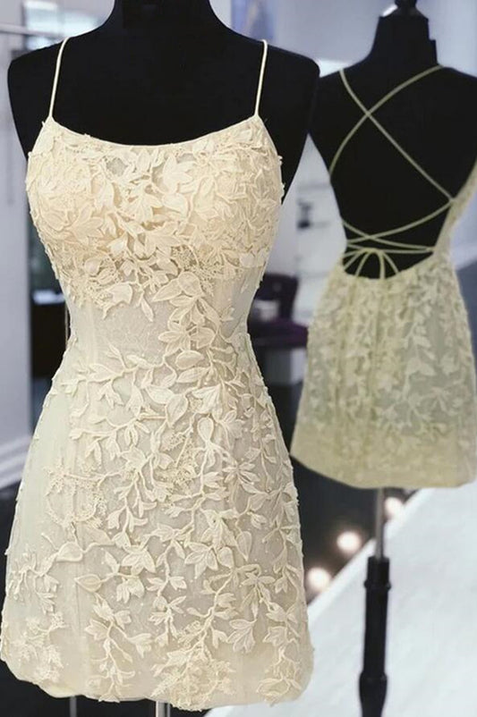 Women Lace Prom Dresses Short Cocktail Gowns Girls Appliques Homecoming Dresses Short Graduation Dress YHD266