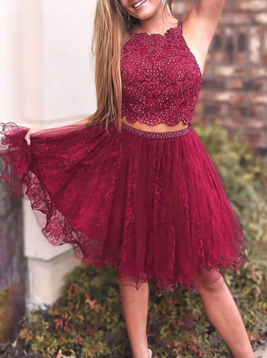 Women Lace Beads Prom Dresses Short Cocktail Gowns Girls Homecoming Dresses Short Graduation Dress YHD202