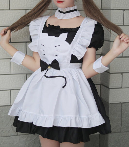 Anime Maid Cosplay Costume Dress for School Girls Halloween Maid Outfits Cute Lolita Dress YCC115