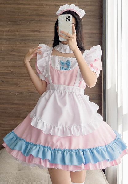 Anime Maid Cosplay Costume Dress for School Girls Halloween Maid Outfits Cute Lolita Dress YCC114