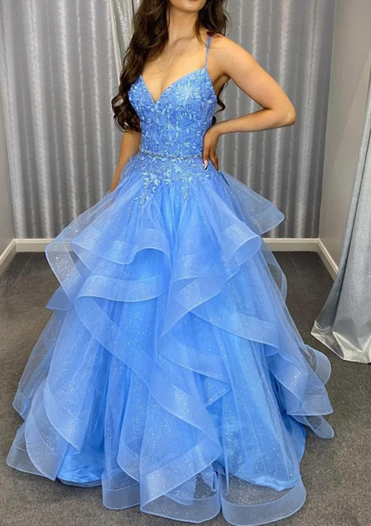Women Lace Prom Dresses Long Appliques Evening Party Dress YPD080