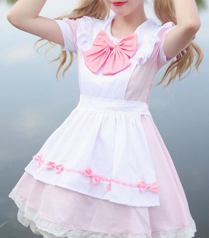 Anime Maid Cosplay Costume Dress for School Girls Halloween Maid Outfits Cute Lolita Dress YCC079