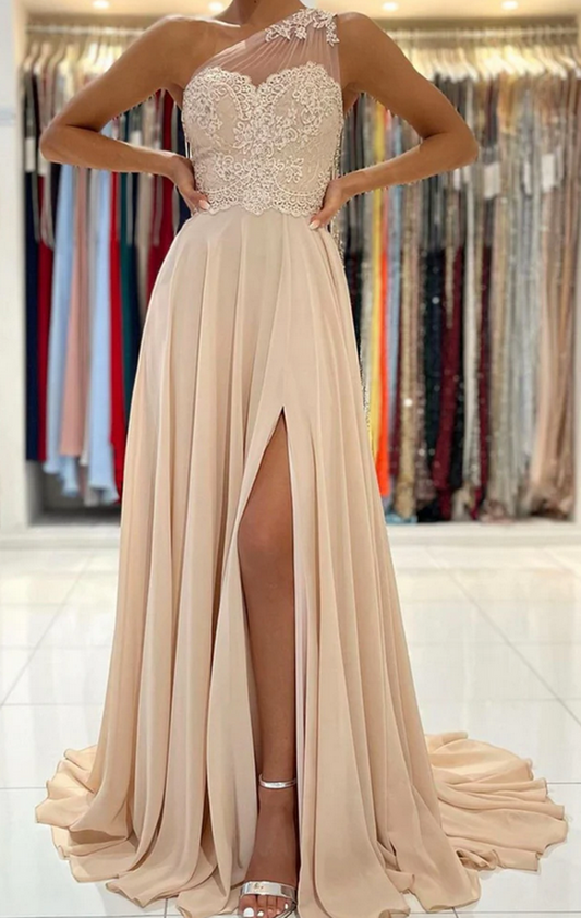 Women Lace Prom Dresses Long Appliques Evening Party Dress YPD077