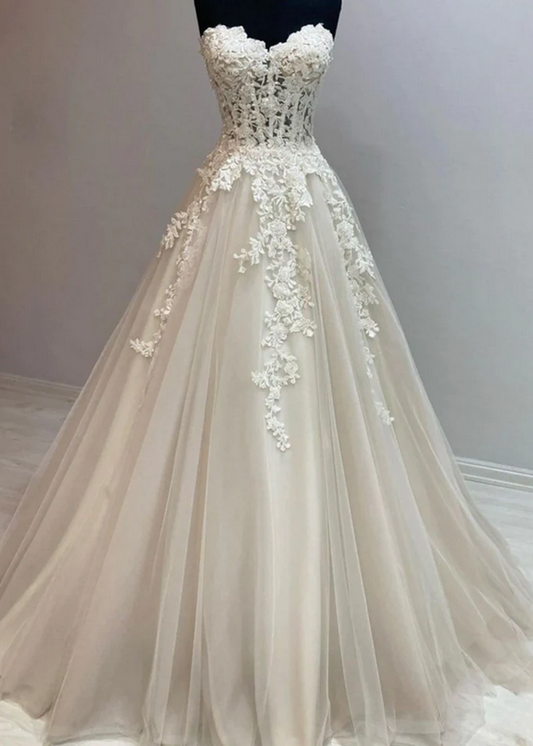 Women Lace Prom Dresses Long Appliques Evening Party Dress YPD061