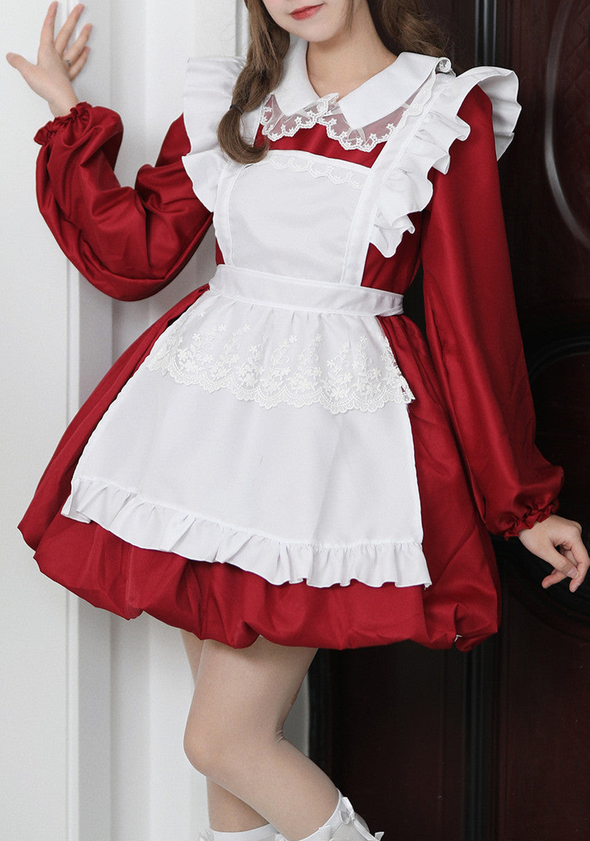 Anime Maid Cosplay Costume Dress for School Girls Halloween Maid Outfits Cute Lolita Dress YCC111