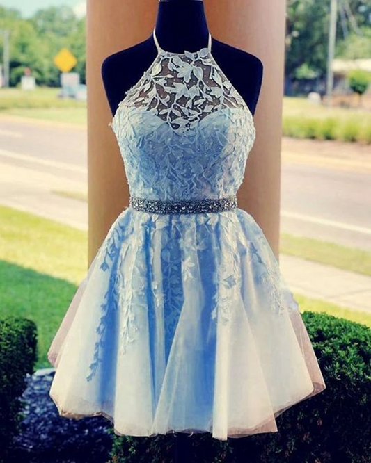 Women Lace Prom Dresses Short Cocktail Gowns Girls Appliques Homecoming Dresses Short Graduation Dress YHD015