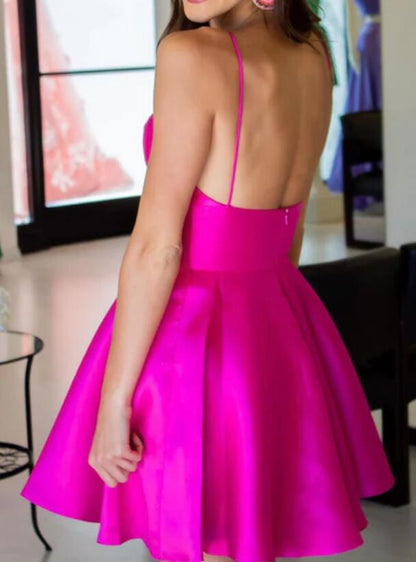 Women Satin Prom Dresses Short Cocktail Gowns Girls Homecoming Dresses Short Graduation Dress YHD187