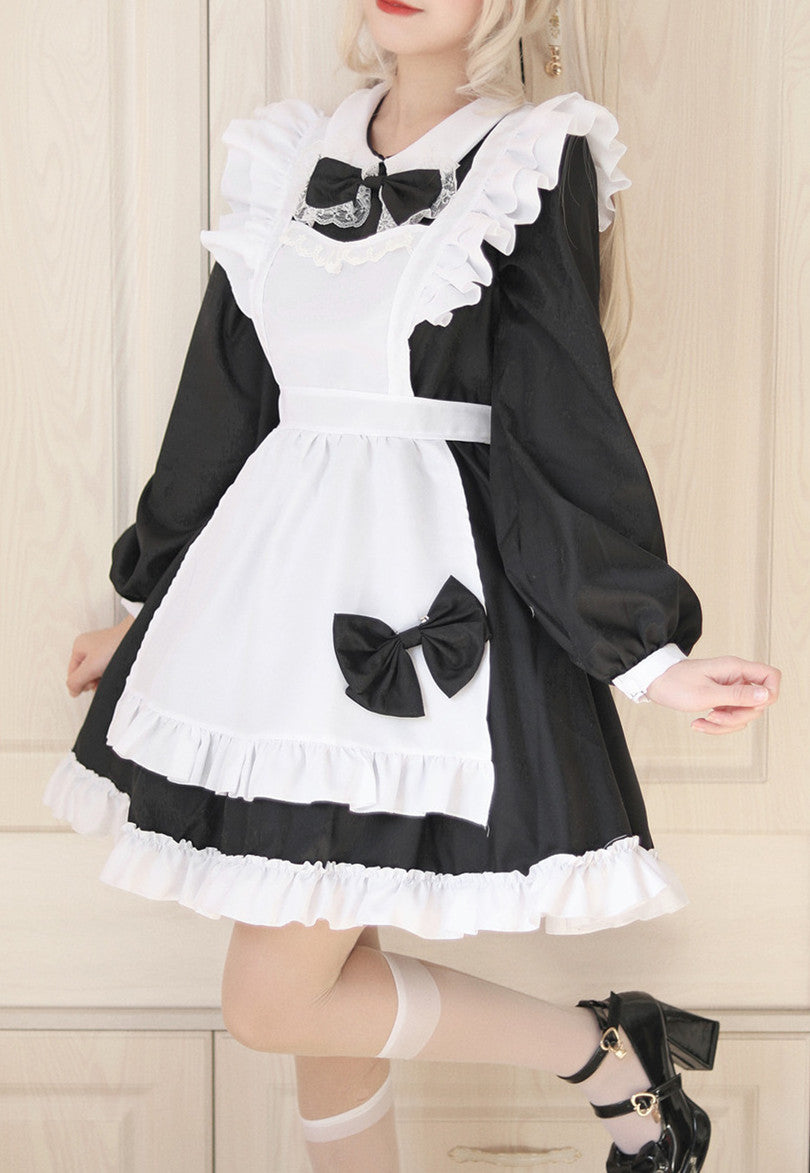 Anime Maid Cosplay Costume Dress for School Girls Halloween Maid Outfits Cute Lolita Dress YCC110