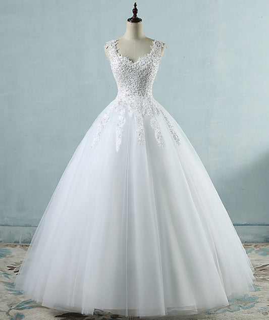 Women A-Line Lace Wedding Dresses Long Appliques Bridal Gowns YWD007