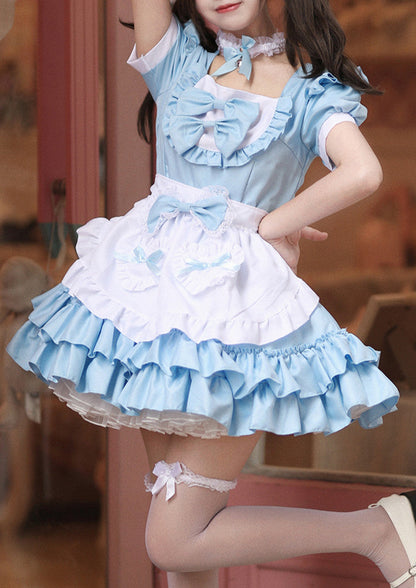 Anime Maid Cosplay Costume Dress for School Girls Halloween Maid Outfits Cute Lolita Dress YCC082