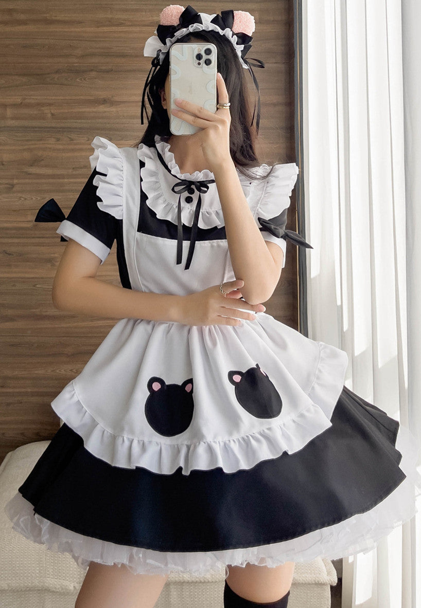 Anime Maid Cosplay Costume Dress for School Girls Halloween Maid Outfits Cute Lolita Dress YCC041