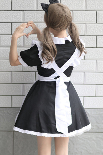 Anime Maid Cosplay Costume Dress for School Girls Halloween Maid Outfits Cute Lolita Dress YCC085