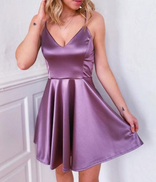 Women V-Neck Prom Dresses Short Cocktail Gowns Girls Homecoming Dresses Short Graduation Dress YHD013