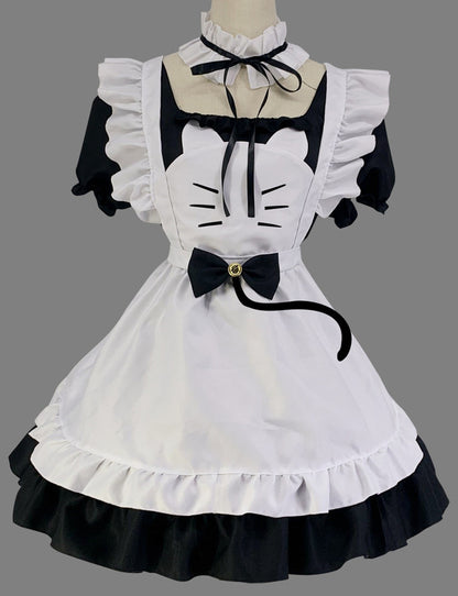 Anime Maid Cosplay Costume Dress for School Girls Halloween Maid Outfits Cute Lolita Dress YCC115