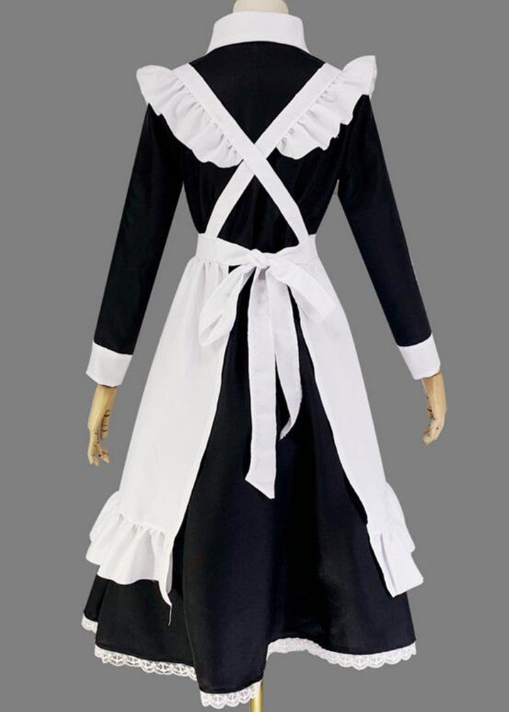 Anime Maid Cosplay Costume Dress for School Girls Long Maid Outfits Cute Lolita Dress YCC006