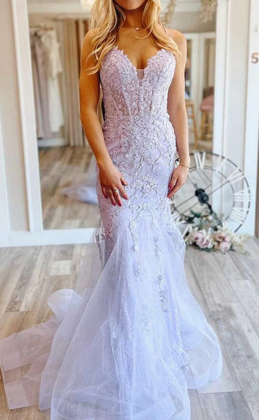 Women Lace Prom Dresses Long Appliques Evening Gowns Formal Party Dress YPD378
