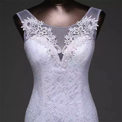 Women Mermaid Lace Wedding Dresses Long Appliques Bridal Gowns YWD006