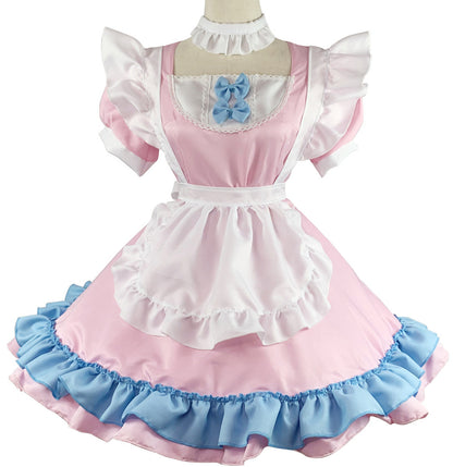 Anime Maid Cosplay Costume Dress for School Girls Halloween Maid Outfits Cute Lolita Dress YCC114