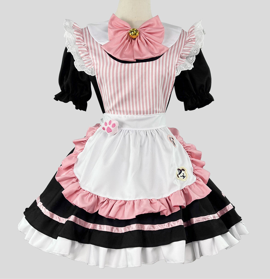 Anime Maid Cosplay Costume Dress for School Girls Halloween Maid Outfits Cute Lolita Dress YCC103