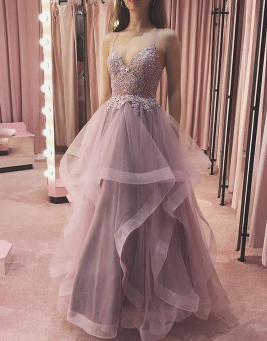 Women Lace Formal Prom Dresses Long Sleeveless Appliques Evening Party Gowns YPD983