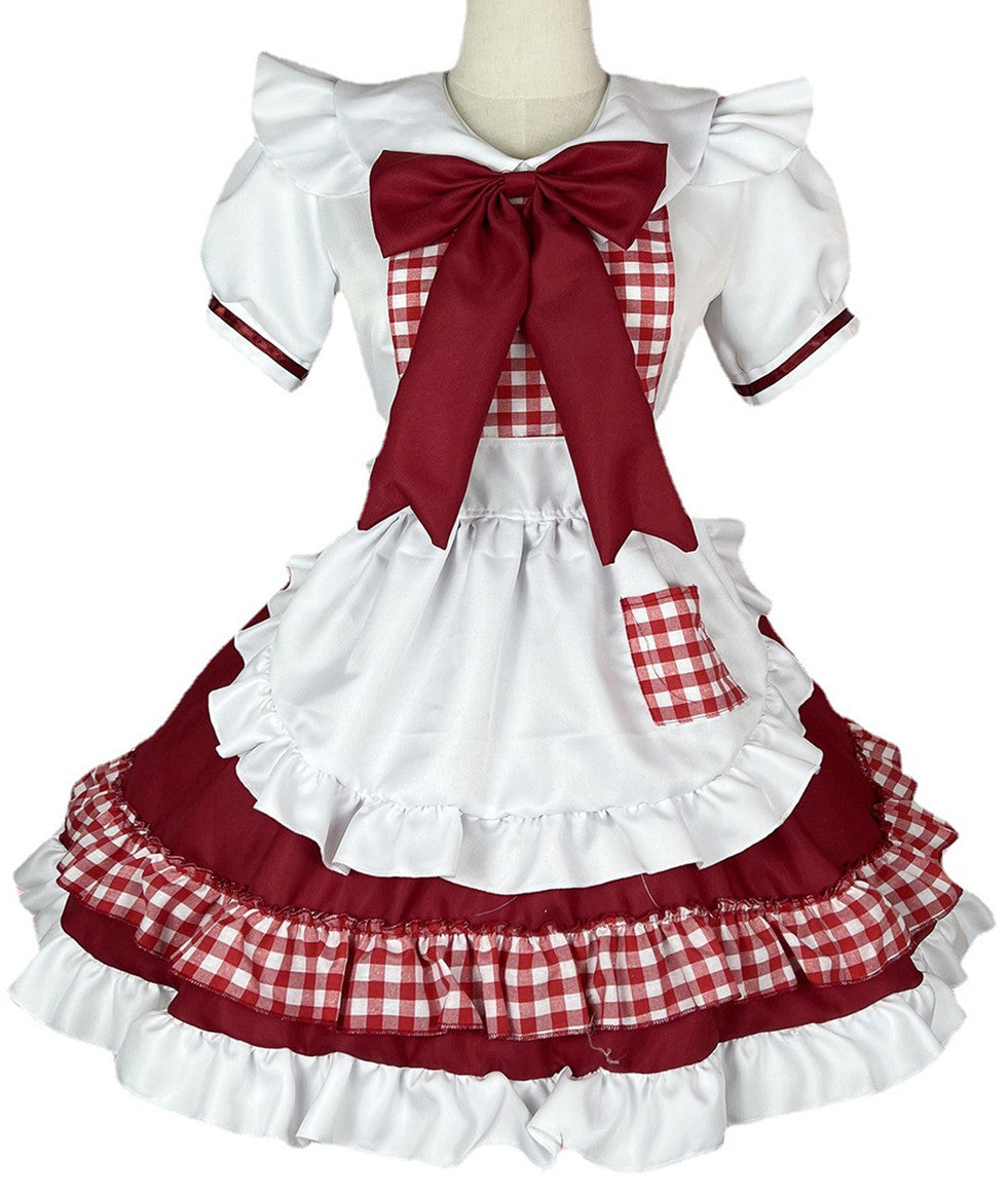 Anime Maid Cosplay Costume Dress for School Girls Halloween Maid Outfits Cute Lolita Dress YCC083