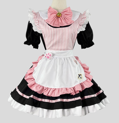 Anime Maid Cosplay Costume Dress for School Girls Halloween Maid Outfits Cute Lolita Dress YCC091