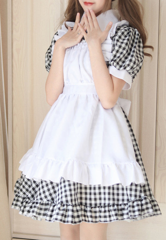 Anime Maid Cosplay Costume Dress for School Girls Halloween Maid Outfits Cute Lolita Dress YCC052