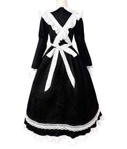 Anime Maid Cosplay Costume Dress for School Girls Halloween Long Maid Outfits Cute Lolita Dress YCC066