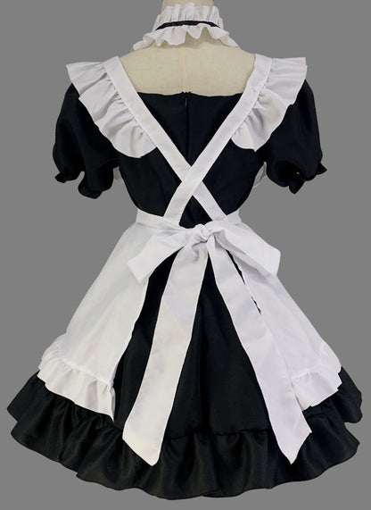 Anime Maid Cosplay Costume Dress for School Girls Halloween Maid Outfits Cute Lolita Dress YCC115