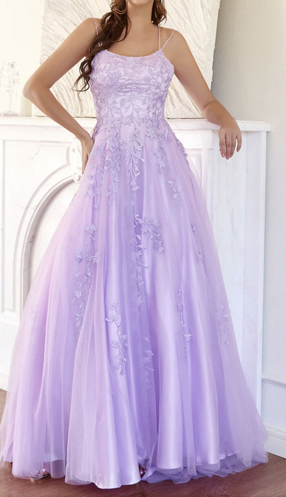Women Lace Prom Dresses Long Appliques Evening Gowns Lace Up Formal Party Dress YPD894