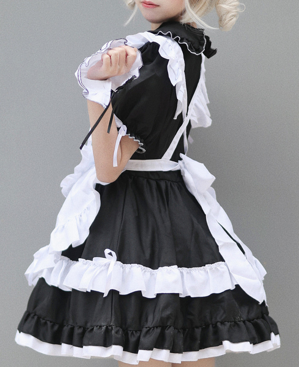 Anime Maid Cosplay Costume Dress for School Girls Halloween Maid Outfits Cute Lolita Dress YCC016