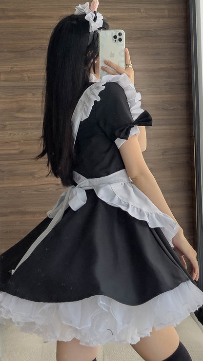 Anime Maid Cosplay Costume Dress for School Girls Halloween Maid Outfits Cute Lolita Dress YCC041