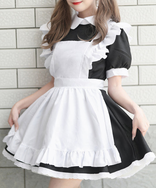 Anime Maid Cosplay Costume Dress for School Girls Halloween Maid Outfits Cute Lolita Dress YCC057