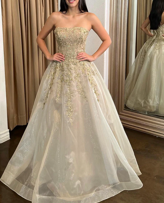 Women Lace Prom Dresses Long Appliques Evening Party Dress YPD071