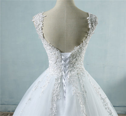 Women A-Line Lace Wedding Dresses Long Appliques Bridal Gowns YWD007