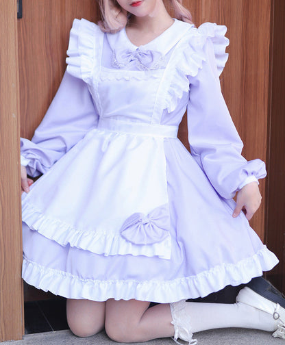 Anime Maid Cosplay Costume Dress for School Girls Halloween Maid Outfits Cute Lolita Dress YCC106