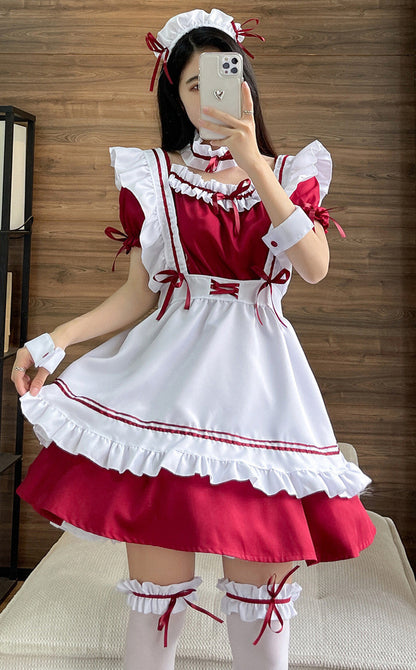 Anime Maid Cosplay Costume Dress for School Girls Halloween Maid Outfits Cute Lolita Dress YCC086