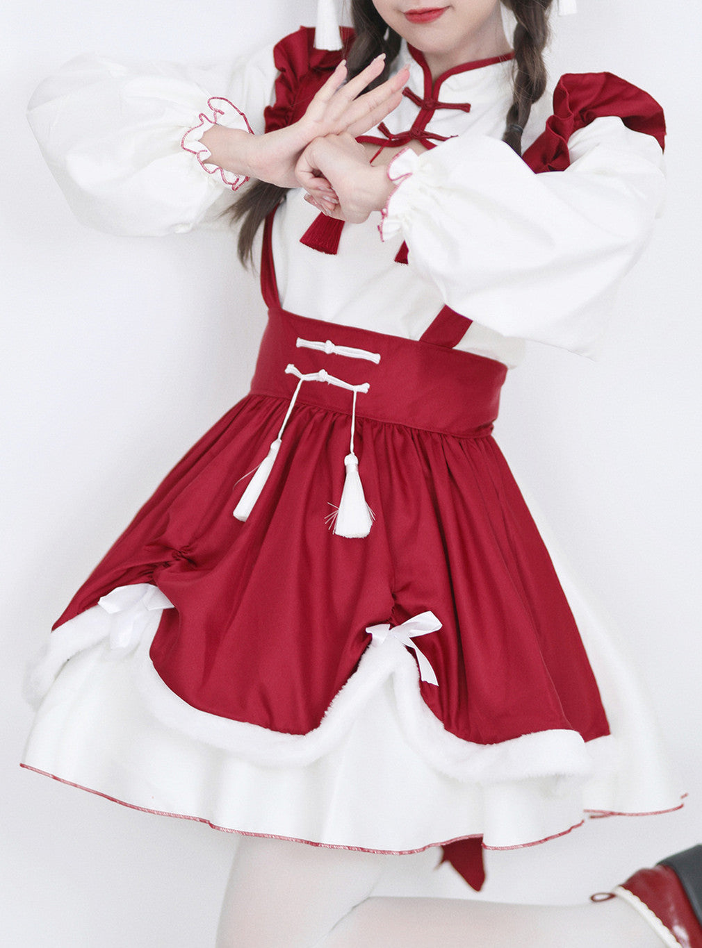 Anime Maid Cosplay Costume Dress for School Girls Halloween Maid Outfits Cute Lolita Dress YCC031