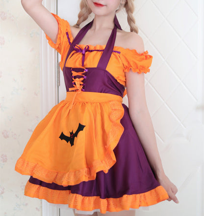 Anime Maid Cosplay Costume Dress for School Girls Halloween Maid Outfits Cute Lolita Dress YCC014