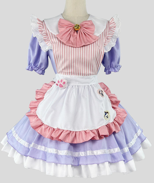 Anime Maid Cosplay Costume Dress for School Girls Halloween Maid Outfits Cute Lolita Dress YCC070