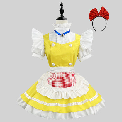 Anime Maid Cosplay Costume Dress for School Girls Halloween Maid Outfits Cute Lolita Dress YCC017