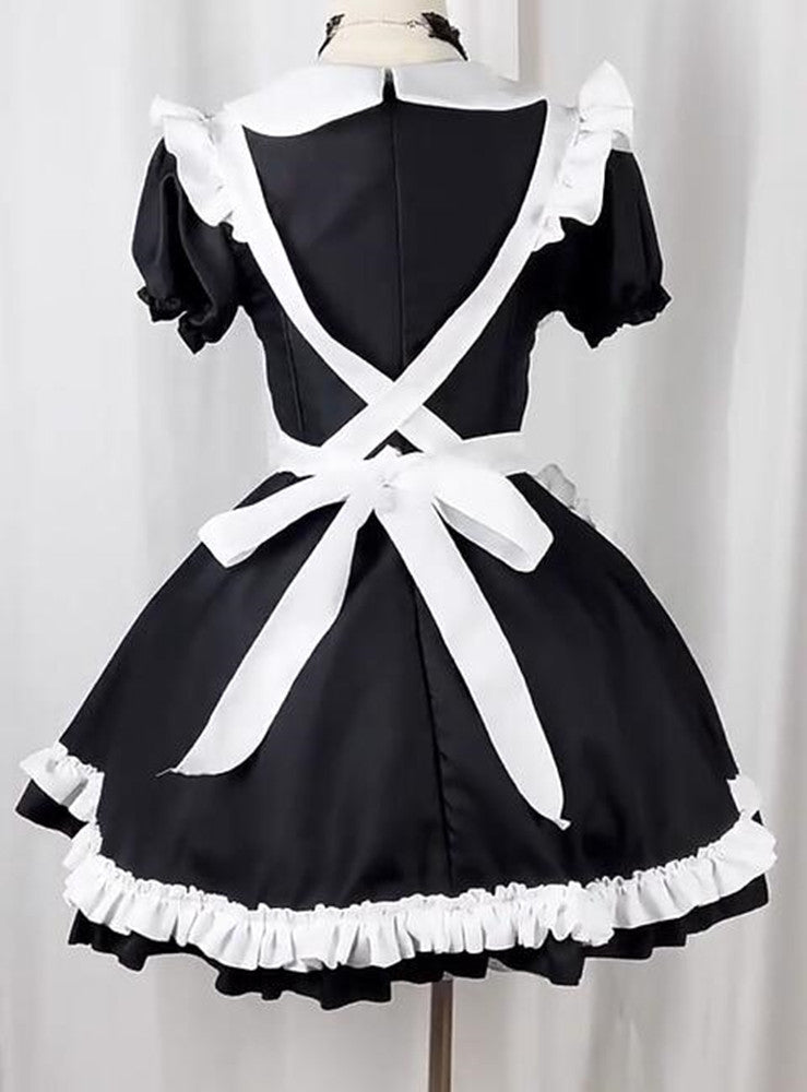 Anime Maid Cosplay Costume Dress for School Girls Halloween Maid Outfits Cute Lolita Dress YCC087