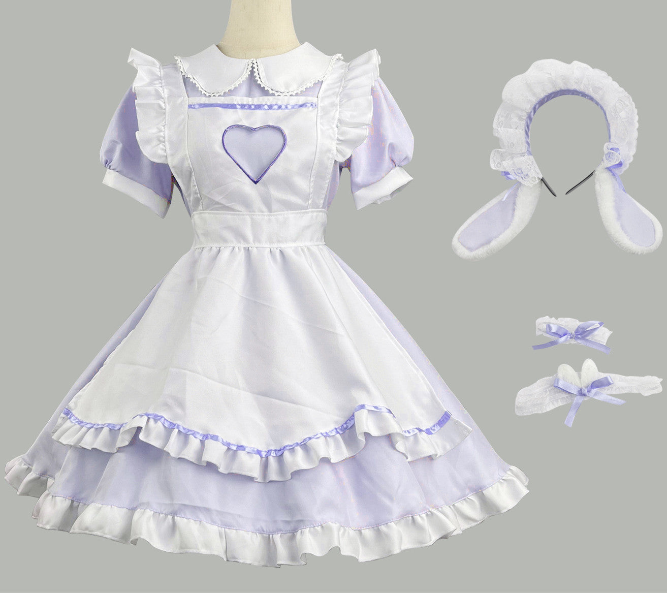 Anime Maid Cosplay Costume Dress for School Girls Halloween Maid Outfits Cute Lolita Dress YCC096