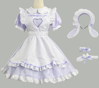 Anime Maid Cosplay Costume Dress for School Girls Halloween Maid Outfits Cute Lolita Dress YCC107