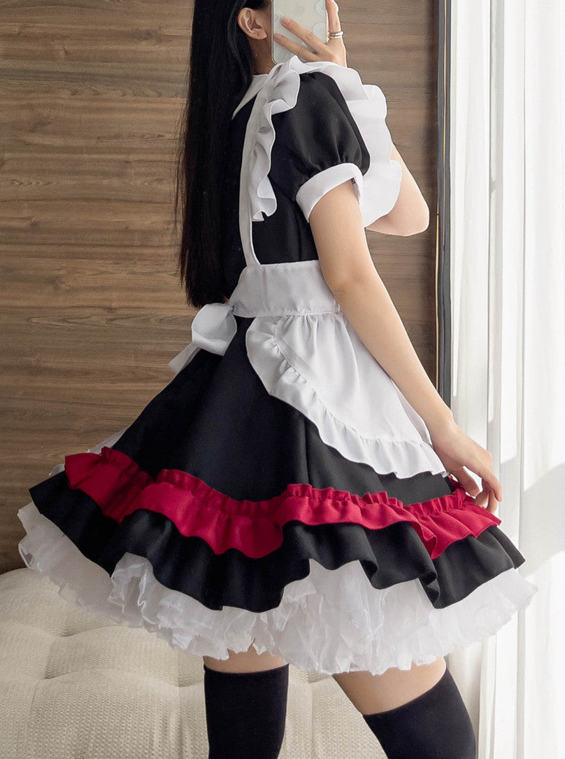 Anime Maid Cosplay Costume Dress for School Girls Halloween Maid Outfits Cute Lolita Dress YCC065